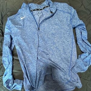 Nike Heathered Blue Quarter-Zip Pullover